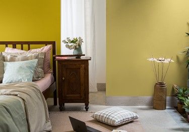 Bright Yellow Two Colour Combinations for Bedroom