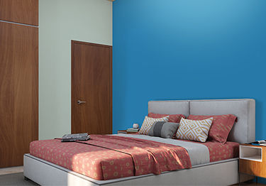 Contemporary Blue Bedroom Design Idea