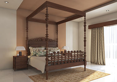 Earthen Cream and Brown Bedroom Area