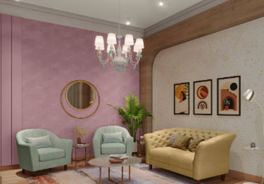 Pink and Beige Hue Living Room