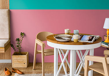 Pink and Green Dining Room Design