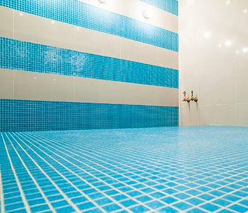 Blue and White Bathroom Tiles