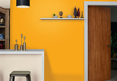 Yellow Dining Area with Countertop